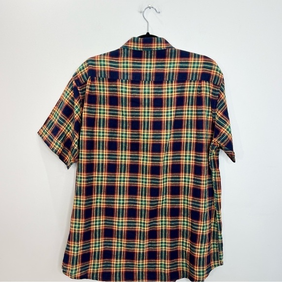 Springfield linen blend plaid short sleeve custom fit shirt 2XL - Picture 3 of 9